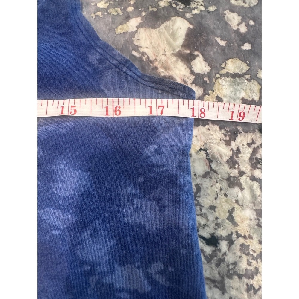 DC Comics Wonder Woman Graphic Tank Top Blue Acid Wash Ladder Back Womens L - Picture 7 of 8